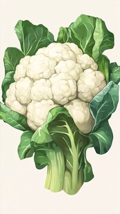 一颗饱满的新鲜花椰菜