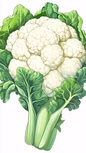 白色花椰菜插画