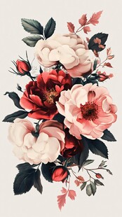复古风花卉插画