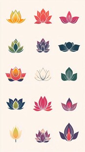 多彩莲花图案设计集合