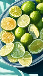 盘中青柠切片清新诱人