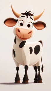 可爱卡通奶牛形象