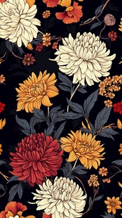 复古花卉图案精美壁纸