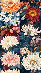 绚丽多彩花卉图案设计