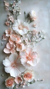 浪漫纸艺花卉装饰图案