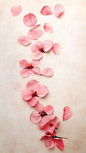 粉色花瓣散落的唯美画面