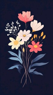 手绘清新花卉插画