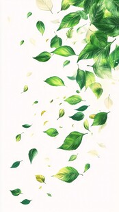飘落的翠绿叶片
