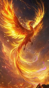 凤凰展翅 火焰中的华丽神鸟