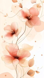 梦幻柔美花卉插画背景