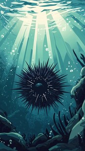 深海中的神秘海胆景象