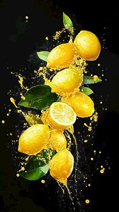 柠檬飞溅瞬间清新画面