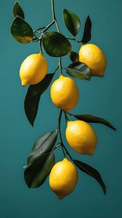 枝头柠檬 鲜黄诱人