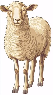 可爱绵羊插画