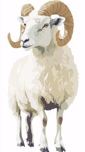站立的大角绵羊形象