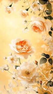梦幻黄调花卉浪漫图景