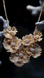 璀璨金花朵项链闪耀夺目