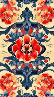 复古花卉图案精美装饰画