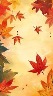 秋日枫叶缤纷背景图