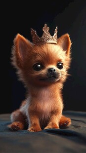 戴皇冠的可爱小吉娃娃