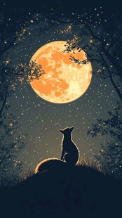 月夜下的孤狼