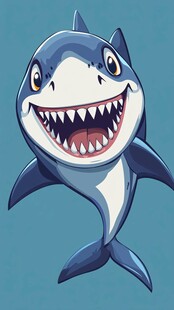 可爱鲨鱼卡通形象