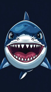 可爱鲨鱼卡通形象