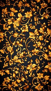 金色花卉复古纹理图案