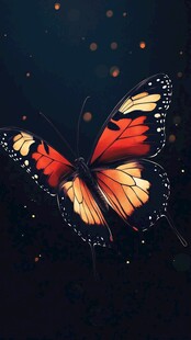 梦幻蝴蝶在夜空中飞舞