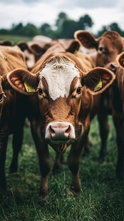 田野中的可爱牛群