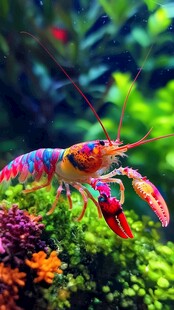 五彩斑斓的观赏小龙虾