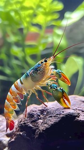 色彩斑斓的观赏小龙虾