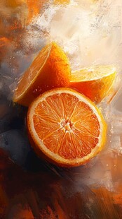 梦幻艺术风的鲜橙切片