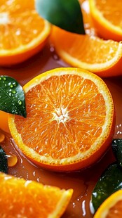 多汁鲜橙切片 水润诱人