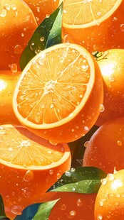 新鲜多汁的橙子特写