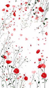 手绘花卉浪漫背景图