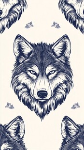 狼头图案 简约动物纹饰