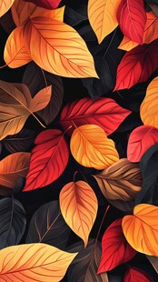 秋日斑斓叶片图案背景