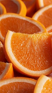 新鲜多汁的橙子切片