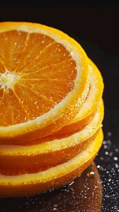 新鲜橙子切片 晶莹诱人