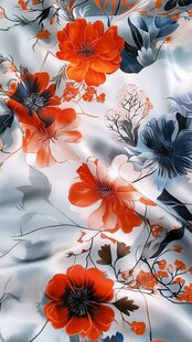 绚丽花卉丝绸图案