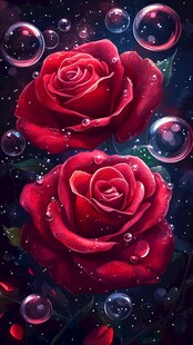梦幻红玫瑰与泡泡世界