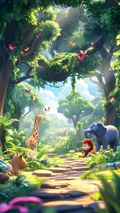 奇幻丛林动物欢聚时刻