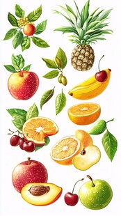缤纷水果插画素材