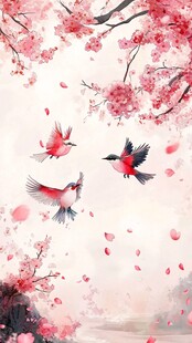 春日花鸟图 浪漫诗意景象