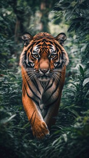 丛林中独行的斑斓猛虎