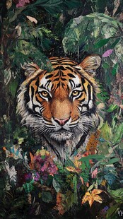 丛林中的威严老虎