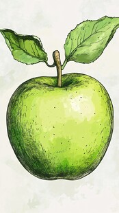 青苹果插画