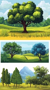 田园森林风景插画集