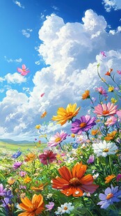 梦幻花海 蝶舞蓝天